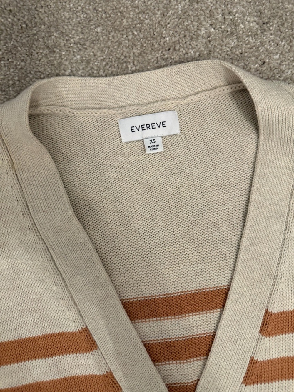 EVEREVE Cream & Brown Striped Sweater